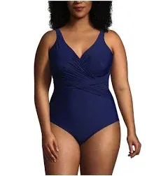 Lands end one piece swimsuit wrap 24W DD