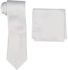 Stacy Adams Men's Satin Solid Tie Set One Size Silver