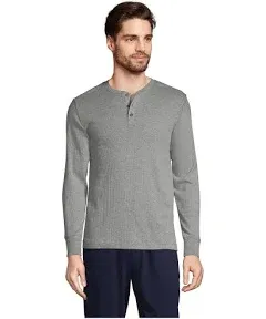 Lands' End Men's Big Knit Rib Pajama Henley