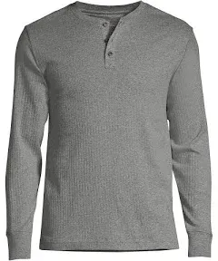 Lands' End Men's Knit Rib Pajama Henley