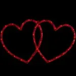 Northlight 17" Lighted Red Double Heart Valentine's Day Window Silhouette Decoration