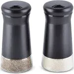 Home EC Salt and Pepper Shaker Set of 2 with Adjustable Pour Settings (Black)