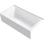 Kohler K-26109-LA-0 Entity 60" x 30" Alcove Bath, Left Drain in White