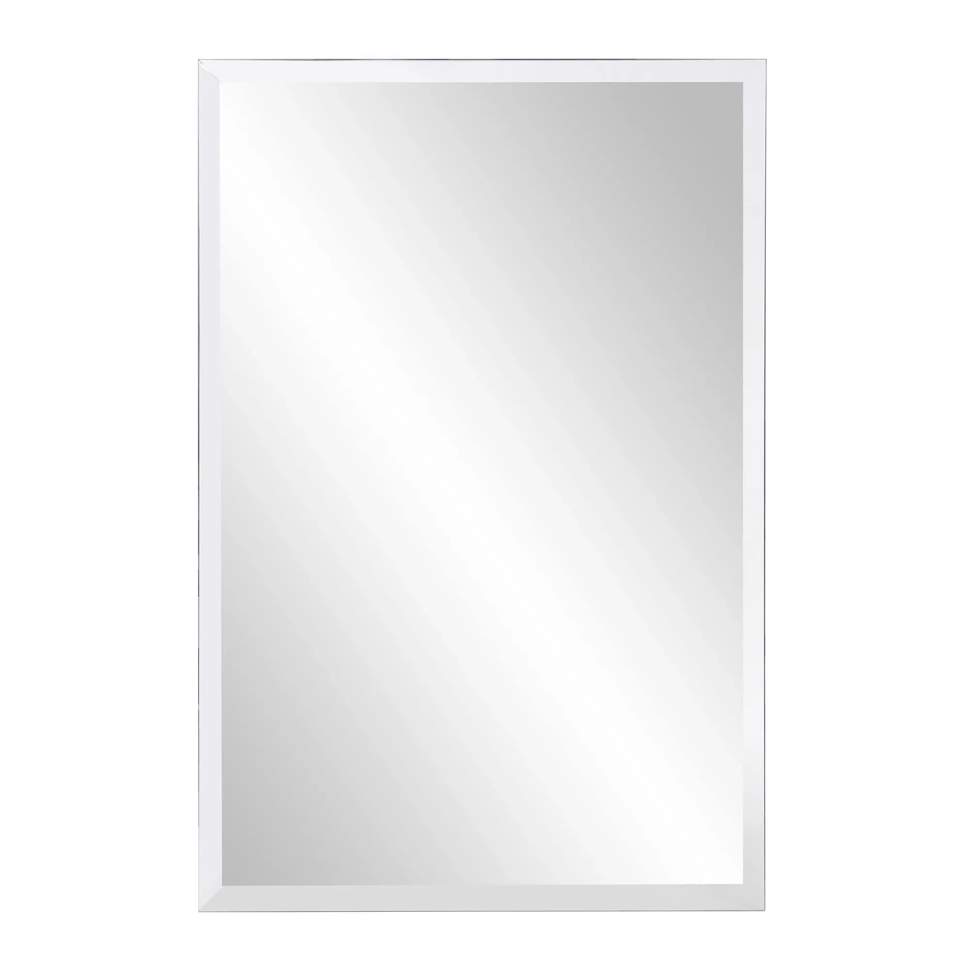 Howard Elliott Frameless Silver Rectangle Wall Hanging Mirror, Elegant Beveled Edges Frameless Wall Hanging Mirror, Modern Accent Decorative Vanity Mirror for Bathroom, Entryway, Bedroom, 24 x 36 inch