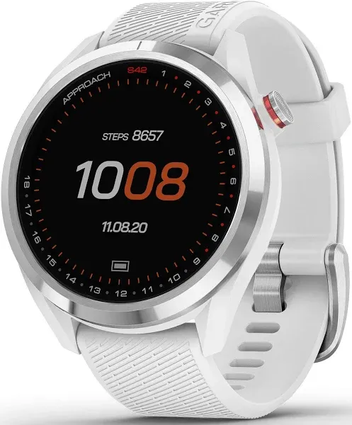 Garmin 010-02572-11 Approach S42 White Smartwatch GPS Golf Sports Fitness Watch