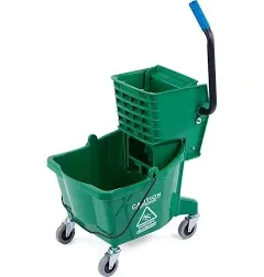 Commercial Mop Bucket &amp; Side Press Wringer - 26 Quart Green