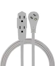 GE Power Strip, 3 Outlets, 8 ft Cord, Gray 43027  CO. GE 43027 043180430274