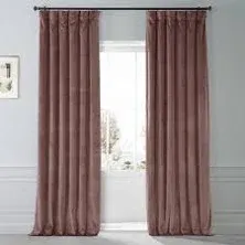 Half Price Drapes Blue Signature Plush Velvet Hotel Blackout Curtain