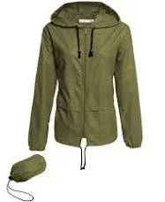 Avoogue Lightweight Raincoat Women Waterproof Windbreaker Packable Outdoor Hooded Rain Jacket