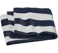 Port Authority Value Cabana Stripe Beach Towel PT45, Navy, OSFA