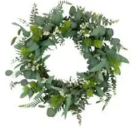 Puleo International 24" Artificial Lavender Floral Spring Door Wreath, Green/Purple