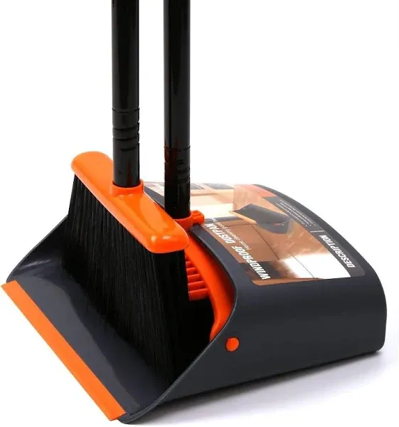 Broom and Dustpan Set with 52&#034; Long Handle for Home Kitchen Room Office Lobby Fl