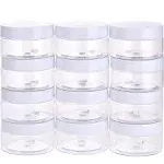 12 Pack Small Plastic Containers with Lids Clear Plastic Favor Storage Jars Wide