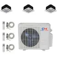 Tri 3 Zone Ductless Mini Split Ceiling Cassette Air Conditioner Heat Pump