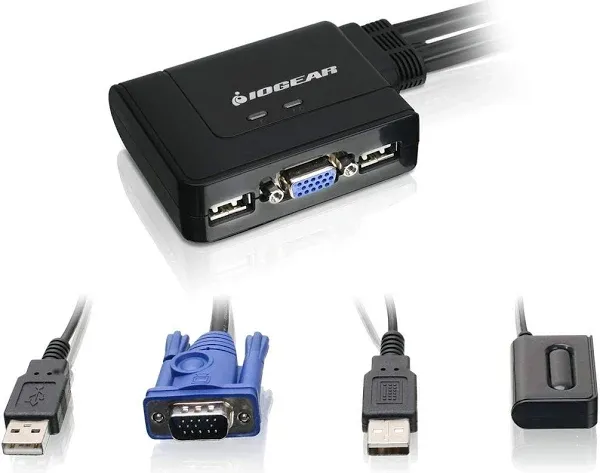 IOGEAR 2-Port VGA and DisplayPort KVM Switch Kit GCS22DPKIT