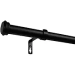 Exclusive Home Topper Outdoor Curtain Rod and Finial Set, Matte Black, 84 inch-160 inch, Size: 84-160