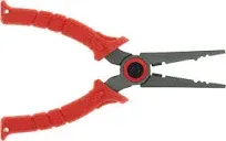 Bubba Blade Fishing Pliers 6.5in Spring-Loaded Jaws Crimper Carbide Cutters Red