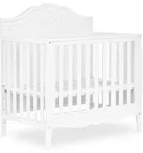 Rose 4-in-1 Convertible Mini Crib in Platinum, JPMA Certified Baby Crib, Non-Toxic Finish, New Zealand Pinewood, with 3 Mattress Height Settings