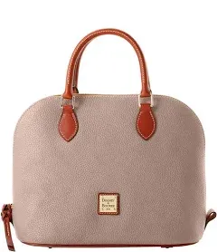 Dooney & Bourke Women's Domed Satchel in Pebble Grain Leather, Large Handbag with Adjustable & Detachable Shoulder Strap