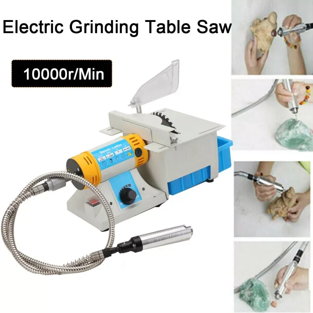 Gem Jewelry Rock Polishing Buffer Machine Bench Lathe Polisher Table Saw Cutter