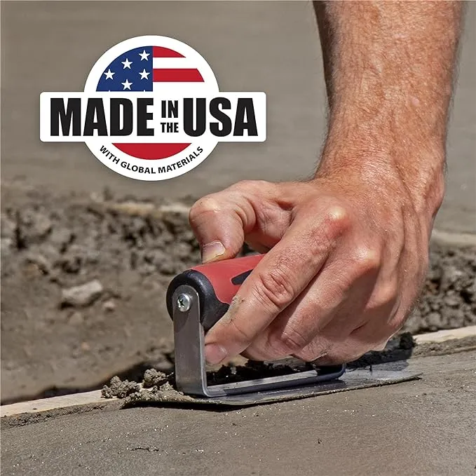 MARSHALLTOWN Curved Concrete Edger, 6 x 4 High Carbon Steel Blade, 5/8 Lip x 1/2 Radius, Made in the USA, 138D