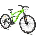 HH Hiland Full Suspension Mens Mountain Bike, 21 Speed, 26 inch Wheel, Dual Disc Brake Bike for Men Womens Adult Bicycle