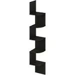 Furinno 5-Tier Floating Corner Shelf, Wall Mount Shelves for Storage and Display, Espresso