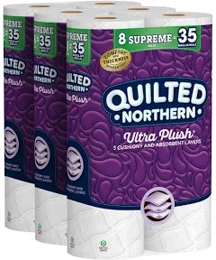 Quilted Northern Ultra Plush 3-ply Toilet Paper, Mega Rolls, 6 Count (Pack of 1)