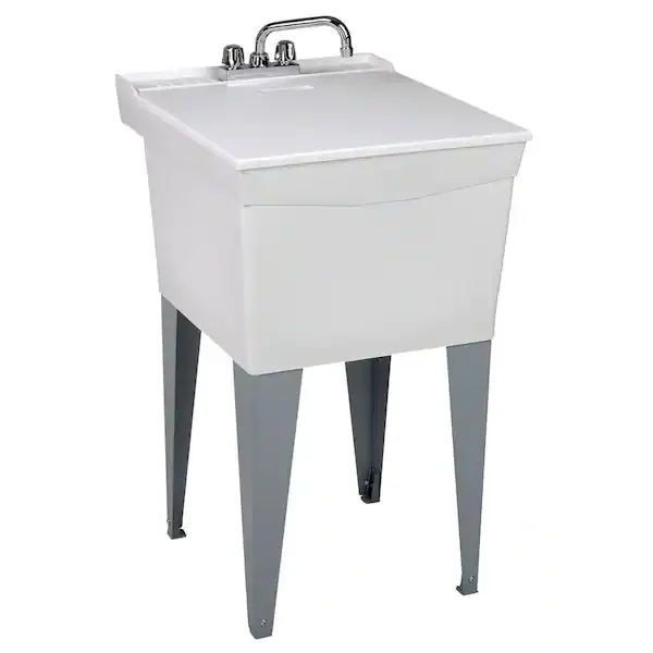 MUSTEE Utilatub Combo 20 in. x 24 in. x 33 in. Thermoplastic Floor Mount Laundry Tub 19CFT