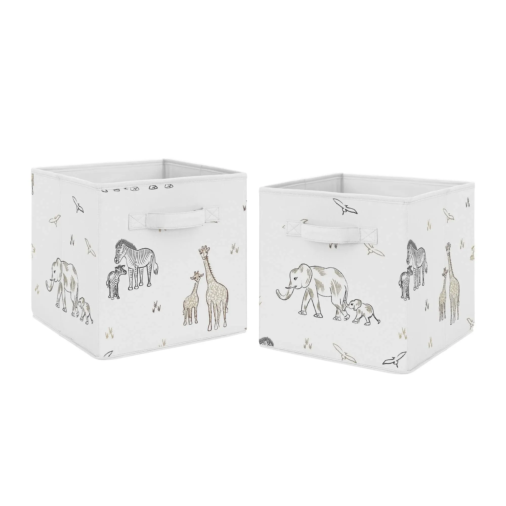 Sweet Jojo Designs Serengeti Animals Fabric Storage Bins