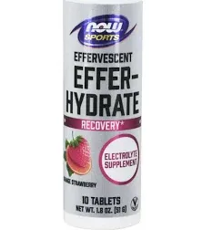 Now Foods Effer Hydrate Effervescent Lemon Lime 10 Tablets