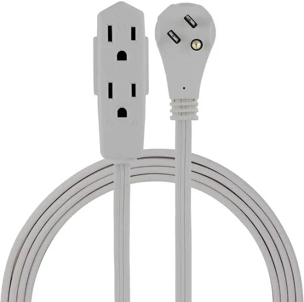 Sli Lighting 50552/43027 Three Outlet Power Strip, 8 Ft Cord, Gray