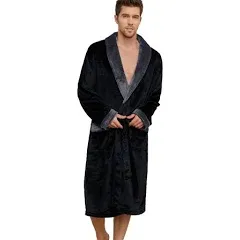 U2SKIIN Mens Fleece Robe Plush Collar Shawl Bathrobe