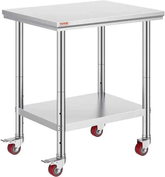 Mophorn Stainless Steel Work Table with Wheels