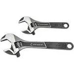 Crescent Metric and SAE Wide Jaw Adjustable Wrench Set Assorted in. L 2 pc