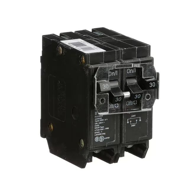 Quadplex Circuit Breaker, 30 A, 120/240V, 4 Pole, Plug-On Mounting Style