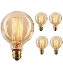 GOENDR Vintage Edison Bulb,Large Round Edison Antique Light Bulbs-G30/G95 120...