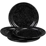 Cinsa 10" Enamelware Dinner Plate Speckled Black (Regular)