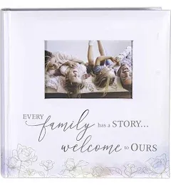 Malden International Designs 2 Up 4x6 Photo Album With Memo Writing Area Every Family Has A Story Welcome To Ours Watercolor Cover Book Bound White