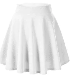 Afibi Casual Mini Stretch Waist Flared Plain Pleated Skater Skirt