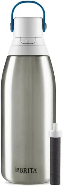 Brita Water Double-Wall Stainless Steel Insulated Filtered Water Bottle Pink