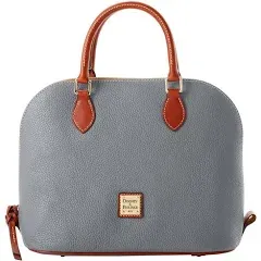 Dooney & Bourke Women's Domed Satchel in Pebble Grain Leather, Large Handbag with Adjustable & Detachable Shoulder Strap