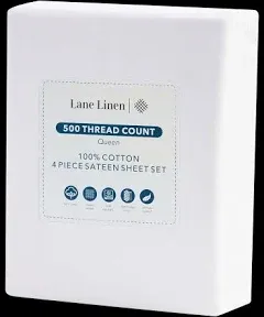 LANE LINEN King Size Sheets Set 4 Pc King Bed Sheets 450 Thread 100% Cotton