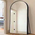 CONGUILIAO 65"x22" Full Length Mirror, Arched Floor Mirror, Full Body Mirror, Arched Mirror Wall Mirror Dressing Mirror for Bedroom Living Room, Black