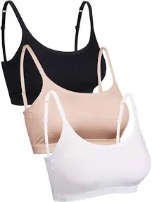 Blulu Mini Camisole Bra Wireless Padded Bra with Adjustable Straps for Women Girls