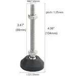 4PCS M8×1.25 Furniture Levelers Screw on Table Legs 4" Furniture Leveling Feet Heavy Duty Adjustable Legs for Sofa Cabinet (Black)