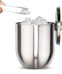 Stainless Steel Ice Bucket W/ Lid/Scoop Vacuum Insulated Bartending Essential US