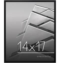 Americanflat 7x8 Picture Frame in Black - Thin Border Photo Frame with Shatter-Resistant Glass, Hanging Hardware, and Built-in Easel for Horizontal or Vertical Display Formats for Wall or Tabletop