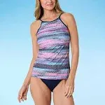 Women's Summer Haze High Neck Macrame Back Tankini Top