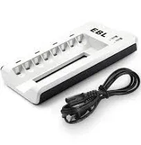 8 Bay AA AAA Battery Charger Independent Slot for NiMH NiCD Rechargeable Battery